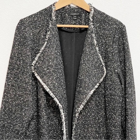 Lane Bryant Woman Black White Open Front Jacket Size 18/20 - Picture 2 of 10